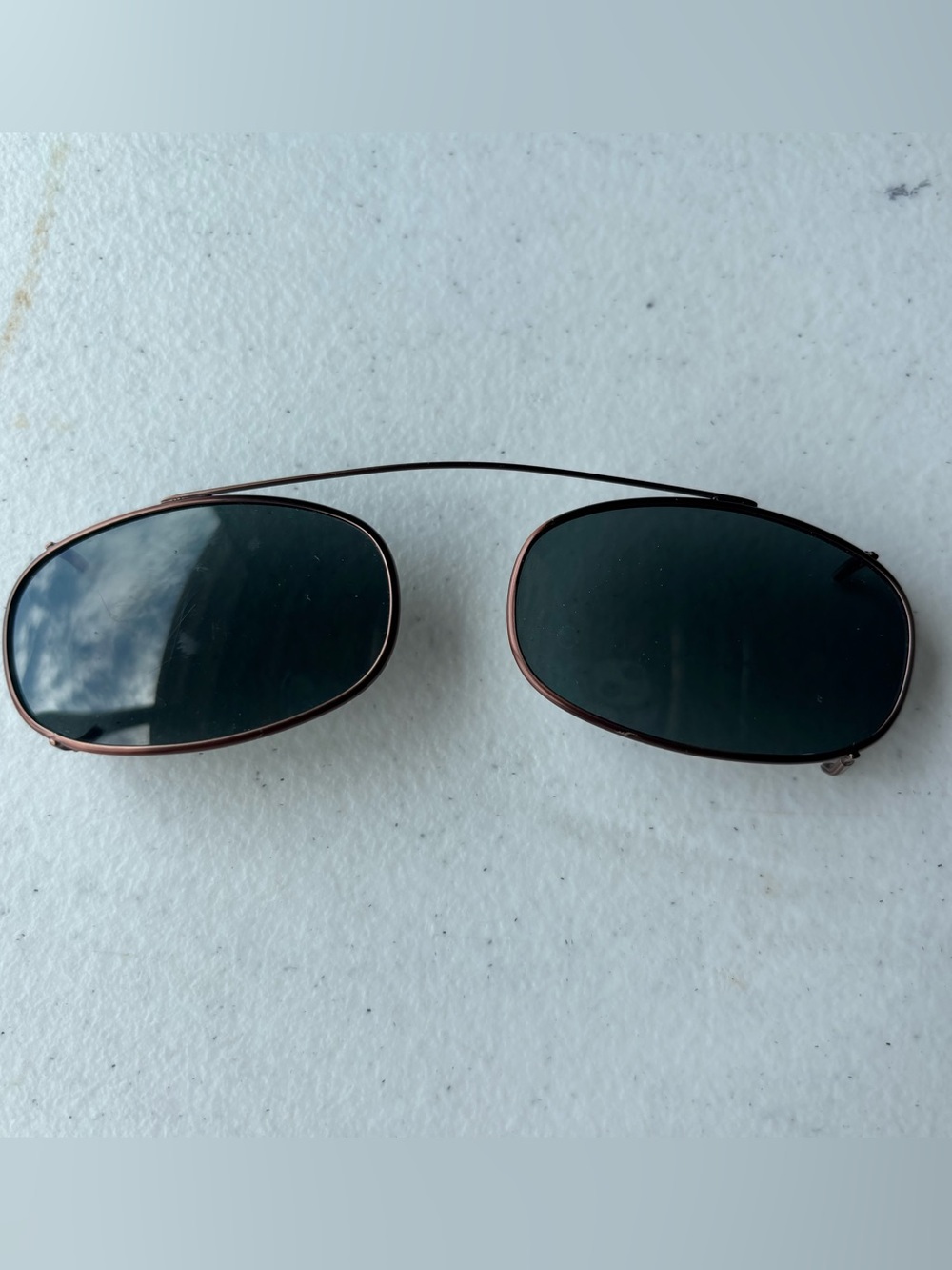Vintage Men's Clip-On Sunglass Lenses - Black/Brushed Bronze